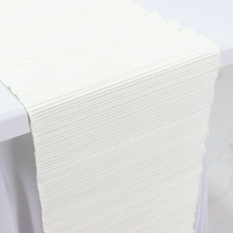 12" x 108" Scuba Polyester Table Runner with Accordion Pleated Design