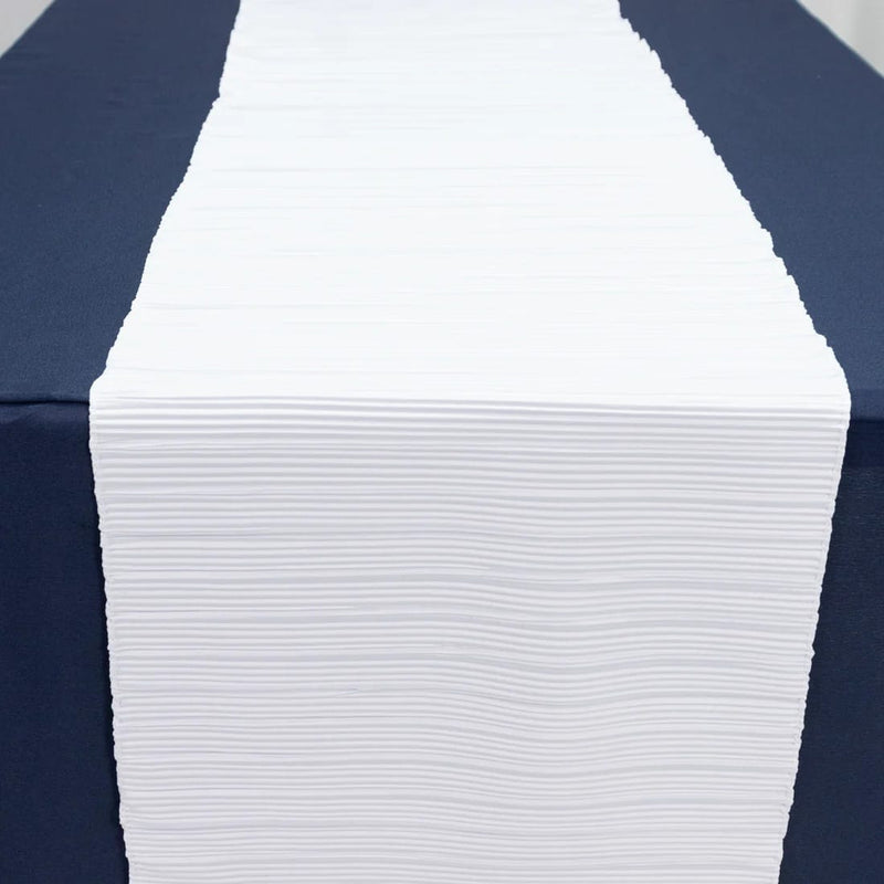 12" x 108" Scuba Polyester Table Runner with Accordion Pleated Design