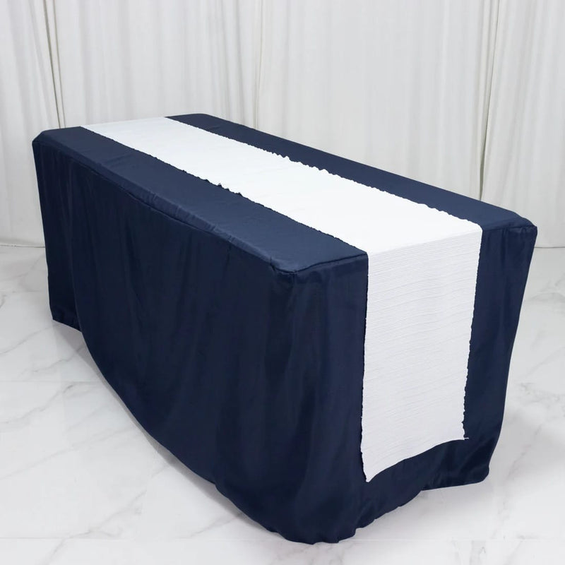 12" x 108" Scuba Polyester Table Runner with Accordion Pleated Design