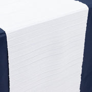 12" x 108" Scuba Polyester Table Runner with Accordion Pleated Design