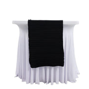 12" x 108" Scuba Polyester Table Runner with Accordion Pleated Design RUN_SCUBA_PLT_BLK