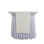 12" x 108" Scuba Polyester Table Runner with Accordion Pleated Design RUN_SCUBA_PLT_IVR