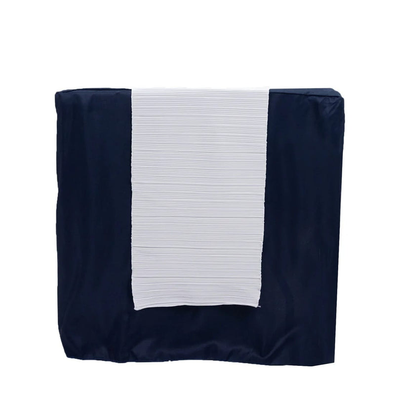 12" x 108" Scuba Polyester Table Runner with Accordion Pleated Design RUN_SCUBA_PLT_WHT