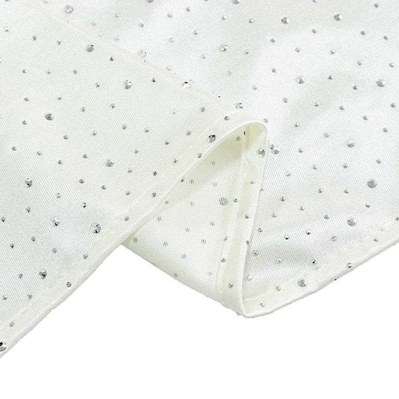 12" x 108" Scuba Polyester Table Runner with Rhinestone Accents