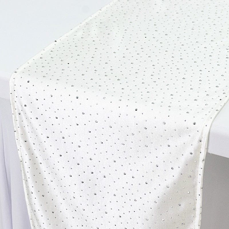 12" x 108" Scuba Polyester Table Runner with Rhinestone Accents