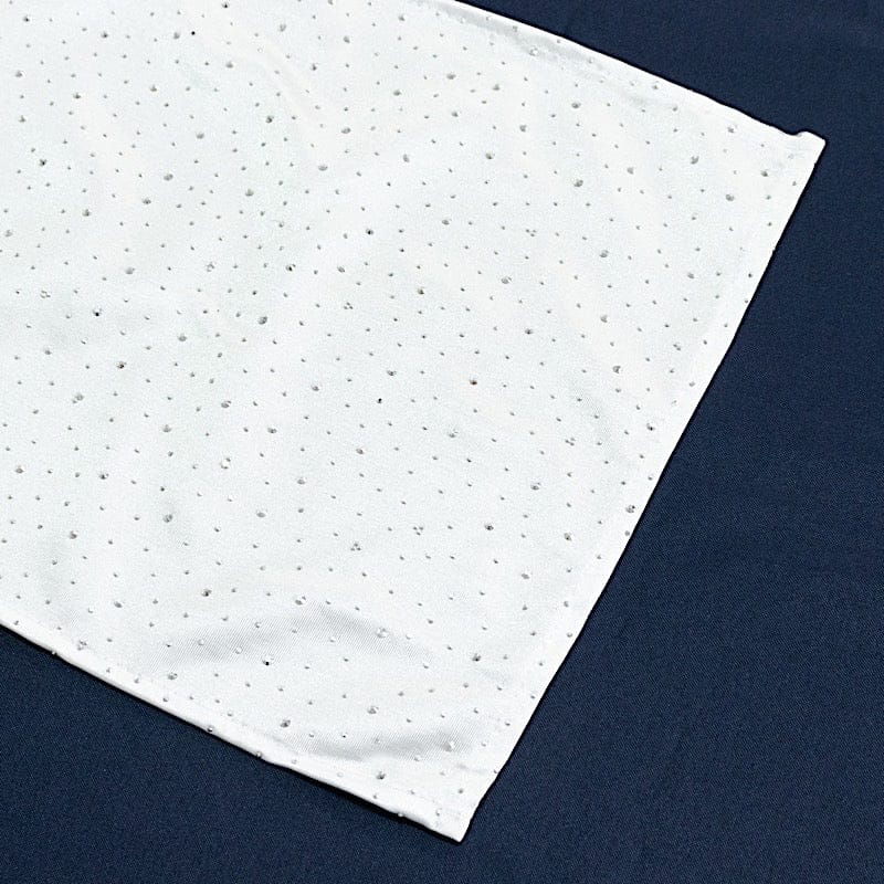 12" x 108" Scuba Polyester Table Runner with Rhinestone Accents