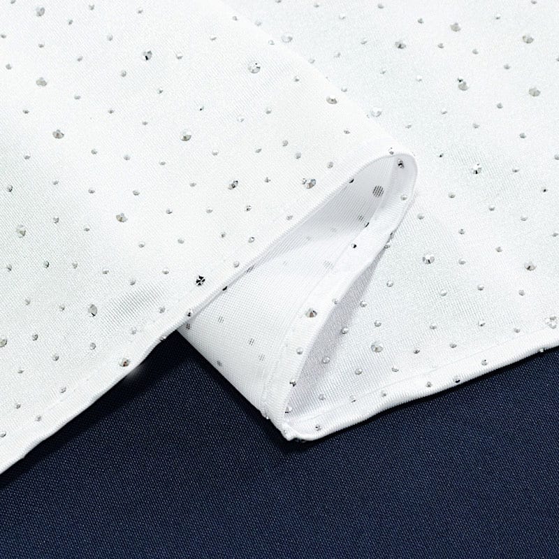 12" x 108" Scuba Polyester Table Runner with Rhinestone Accents