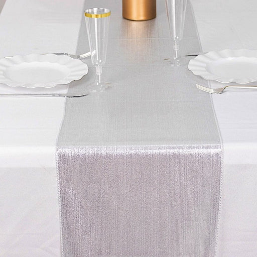 12" x 108" Shimmer Sequin Dots Polyester Table Runner RUN_SHIM_SILV