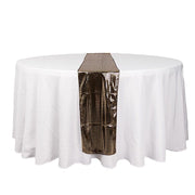 12" x 108" Shiny Foil Linen Table Runner Disco Mirror Ball Theme - Black and Gold RUN_25A_BLKGD