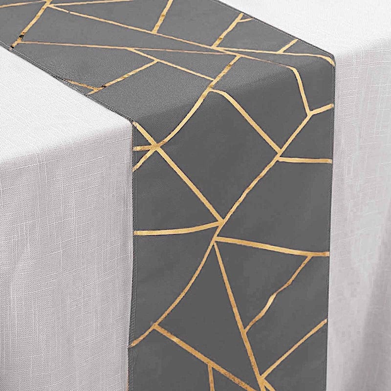 12"x108" Geometric Polyester Table Runner Wedding Linens