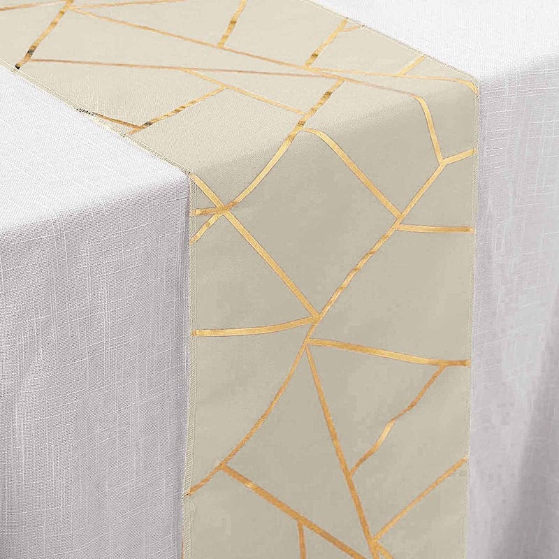 12"x108" Geometric Polyester Table Runner Wedding Linens
