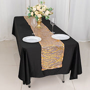 12"x108" Mesh Table Runner with Wavy Embroidered Sequins