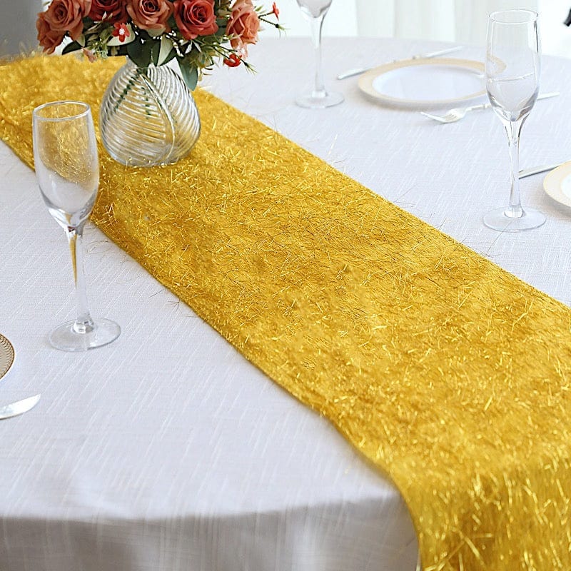 12"x108" Metallic Fringe Shag Tinsel Table Runner