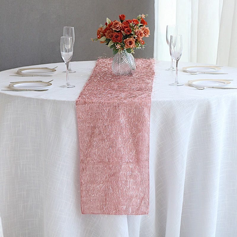 12"x108" Metallic Fringe Shag Tinsel Table Runner