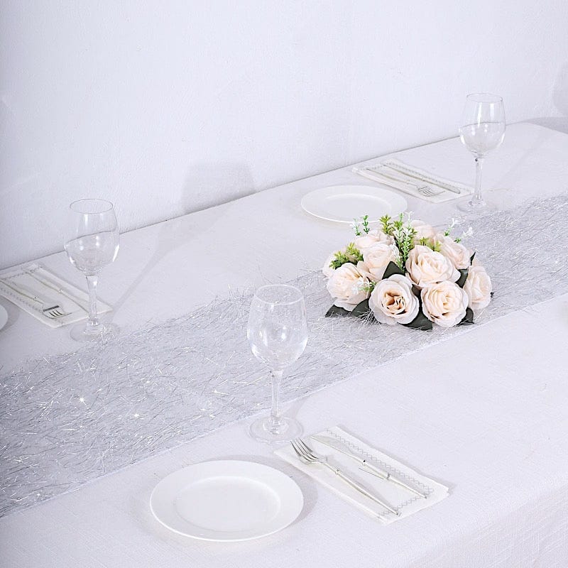 12"x108" Metallic Fringe Shag Tinsel Table Runner