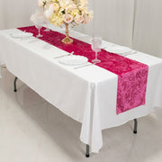 12"x108" Premium Crushed Velvet Table Runner Wedding Linens