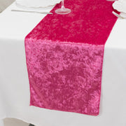 12"x108" Premium Crushed Velvet Table Runner Wedding Linens