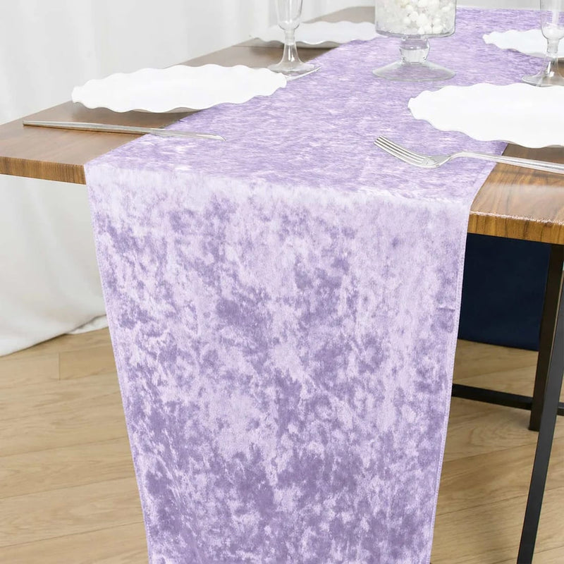 12"x108" Premium Crushed Velvet Table Runner Wedding Linens