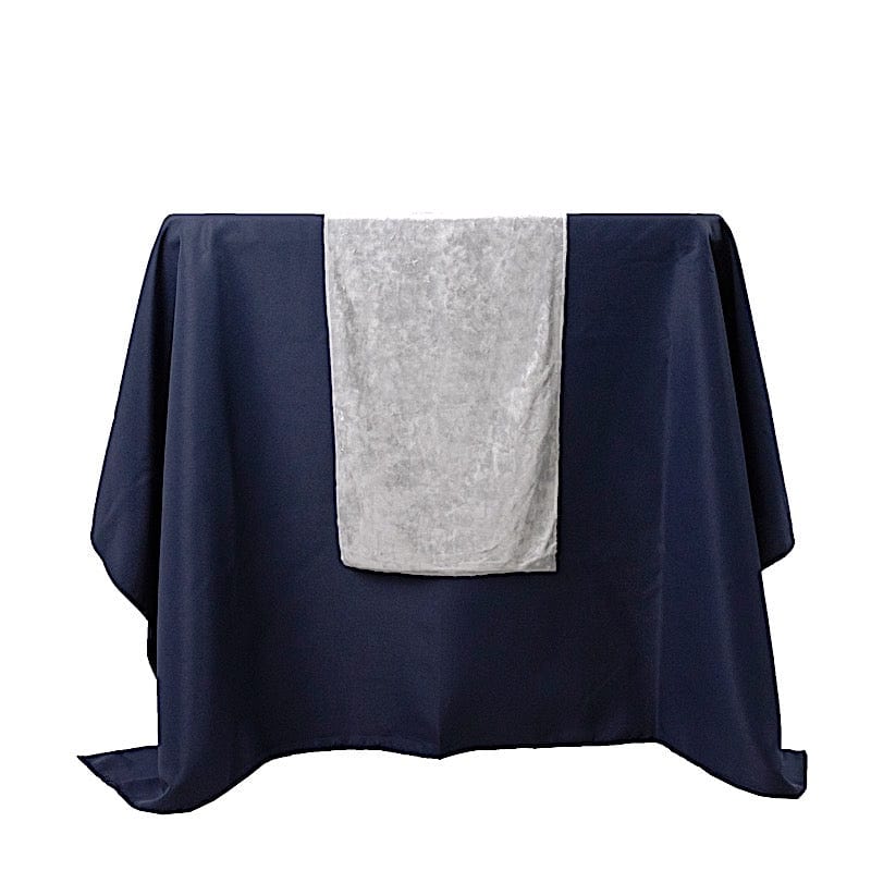 12"x108" Premium Crushed Velvet Table Runner Wedding Linens RUN_VEL01_WHT