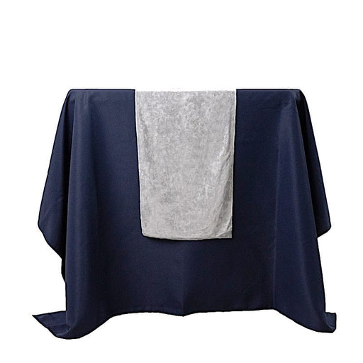 12"x108" Premium Crushed Velvet Table Runner Wedding Linens RUN_VEL01_WHT