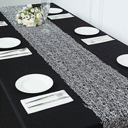 12"x108" Sequin Mesh Schiffli Lace Table Runner