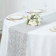 12"x108" Sequin Mesh Schiffli Lace Table Runner