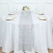 12"x108" Sequin Mesh Schiffli Lace Table Runner