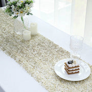 12"x108" Sequin Mesh Schiffli Lace Table Runner