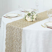 12"x108" Sequin Mesh Schiffli Lace Table Runner