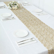 12"x108" Sequin Mesh Schiffli Lace Table Runner