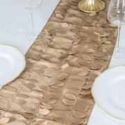 12"x108" Taffeta Table Runner with 3D Leaves Petals Design