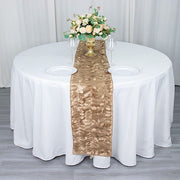 12"x108" Taffeta Table Runner with 3D Leaves Petals Design