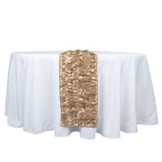 12"x108" Taffeta Table Runner with 3D Leaves Petals Design