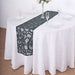 12"x108" Tulle Table Runner with Embroidered Leaves Vines Sequins
