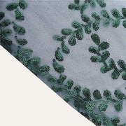 12"x108" Tulle Table Runner with Embroidered Leaves Vines Sequins