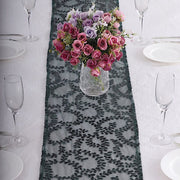 12"x108" Tulle Table Runner with Embroidered Leaves Vines Sequins RUN_02_FLOR_HUNT