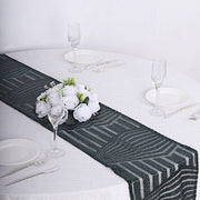 12"x108" Tulle Table Runner with Sequins and Geometric Pattern