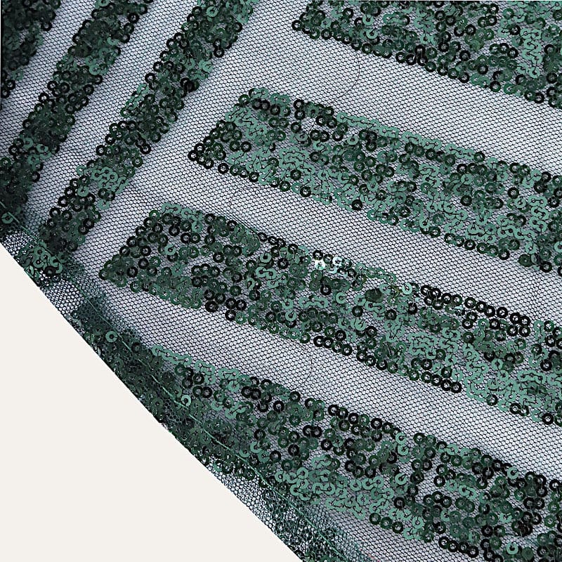 12"x108" Tulle Table Runner with Sequins and Geometric Pattern