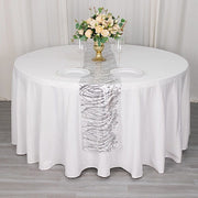 12"x108" Wave Mesh Table Runner with Embroidered Sequins