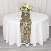 12"x108" Wave Mesh Table Runner with Embroidered Sequins
