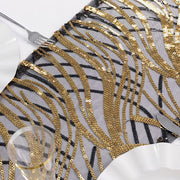 12"x108" Wave Mesh Table Runner with Embroidered Sequins