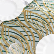 12"x108" Wave Mesh Table Runner with Embroidered Sequins
