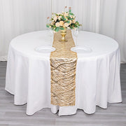 12"x108" Wave Mesh Table Runner with Embroidered Sequins