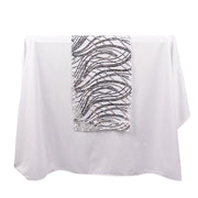 12"x108" Wave Mesh Table Runner with Embroidered Sequins