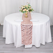 12"x108" Wave Mesh Table Runner with Embroidered Sequins