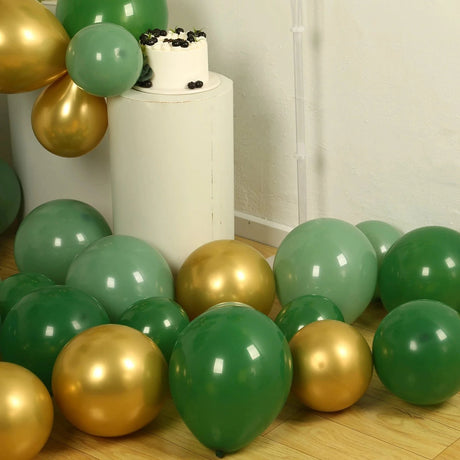 120 Biodegradable Balloon Garland - Gold and Green BLOON_BIO_KIT12_SGGD