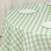 120" Checkered Gingham Polyester Round Tablecloth