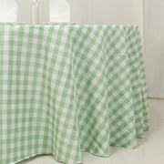 120" Checkered Gingham Polyester Round Tablecloth