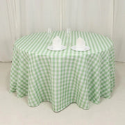 120" Checkered Gingham Polyester Round Tablecloth