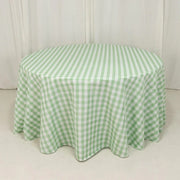 120" Checkered Gingham Polyester Round Tablecloth